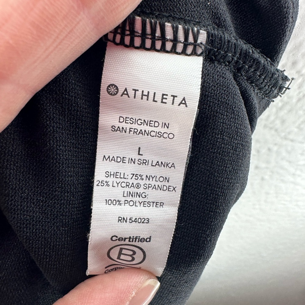 Athleta High Neck Swim/Sports Bra, all black, large - Picture 4 of 6